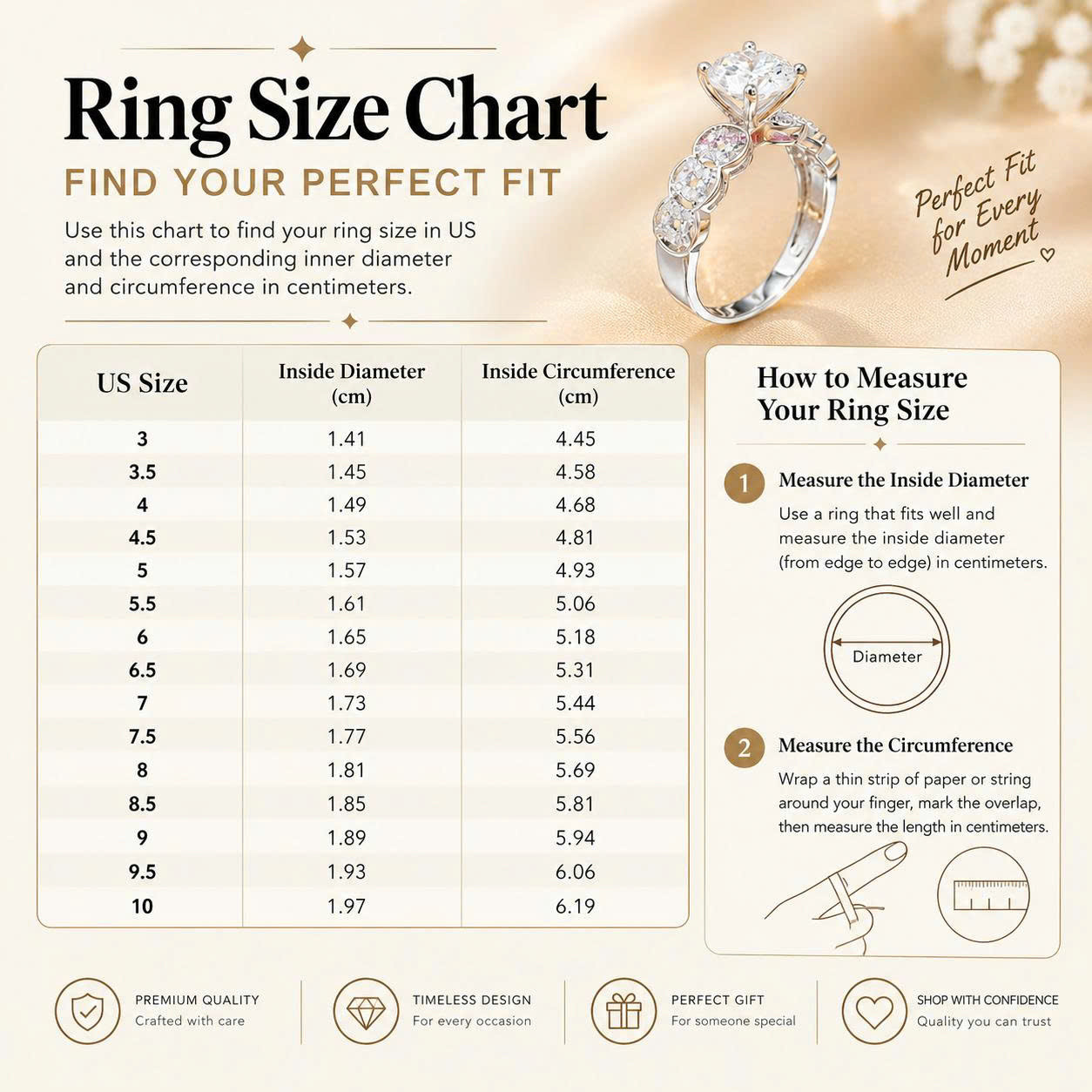 EJWR2130 Women's Ring - Sizing Guide
