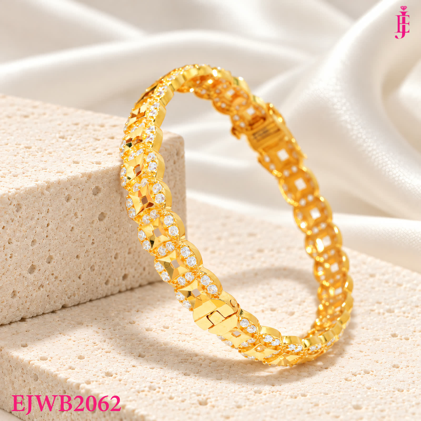 Gold-Tone Scroll Link Bracelet - View 2