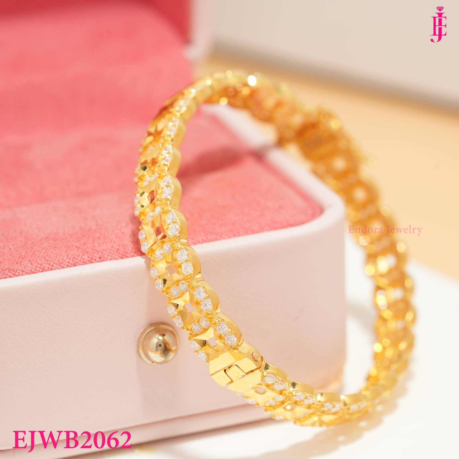 Gold-Tone Scroll Link Bracelet - View 3