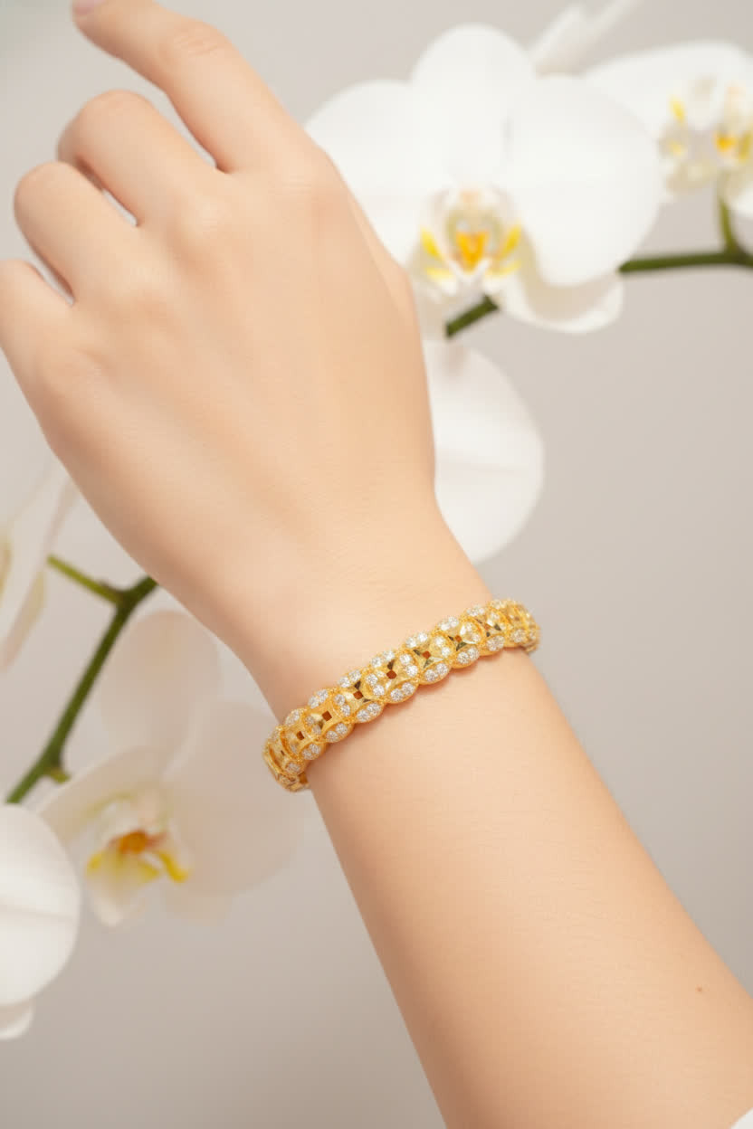 Gold-Tone Scroll Link Bracelet - View 7