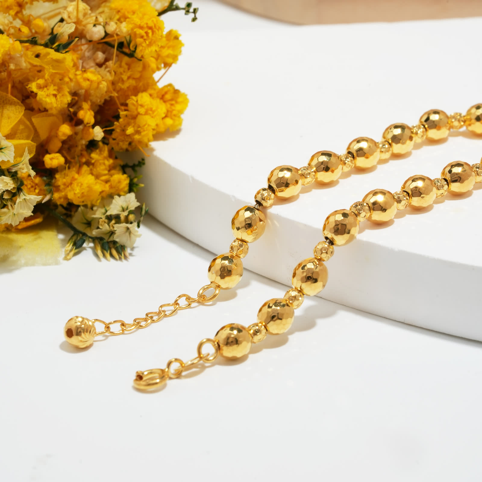 Beaded Bracelet in 24K Gold-Plated Sterling Silver - View 2
