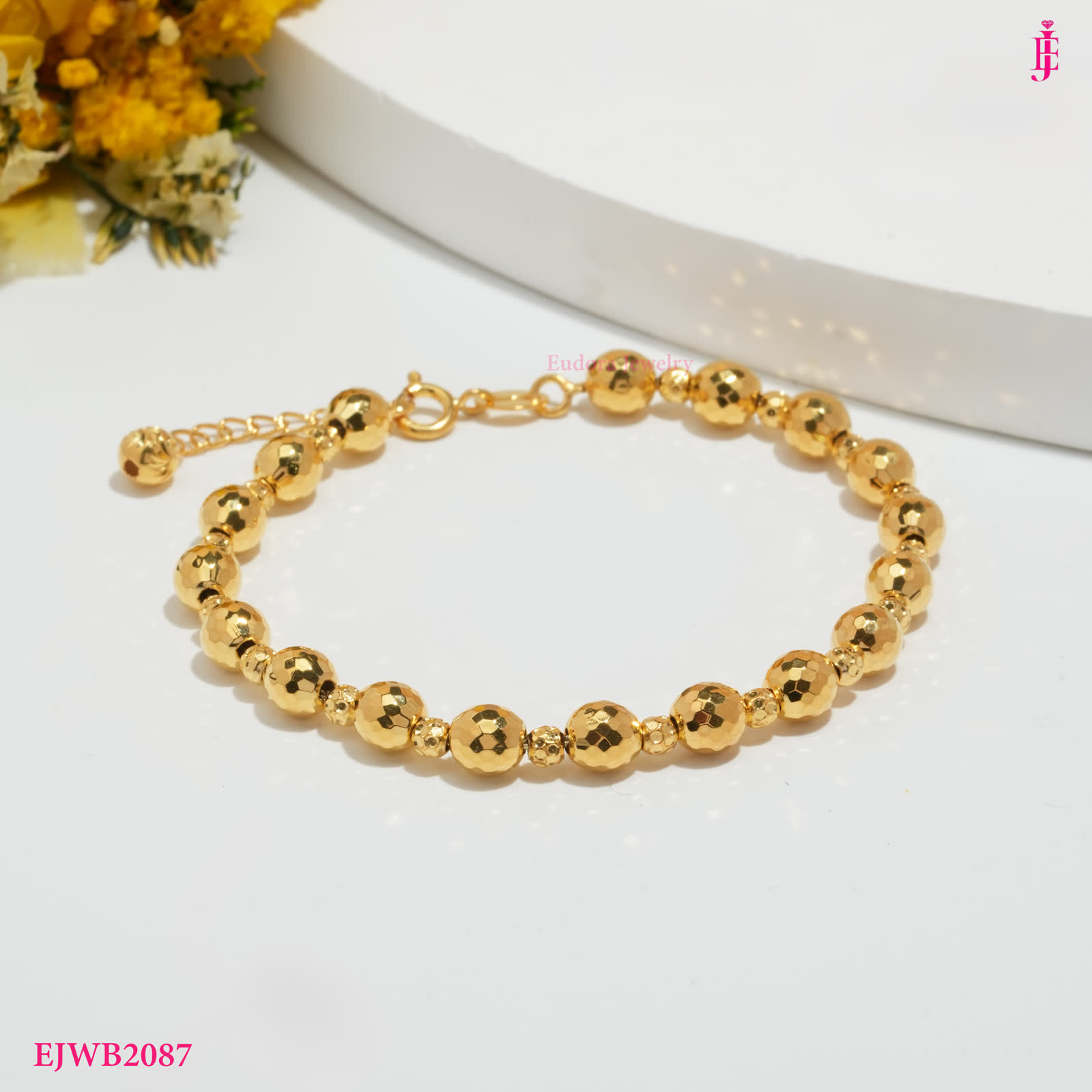Beaded Bracelet in 24K Gold-Plated Sterling Silver - View 3