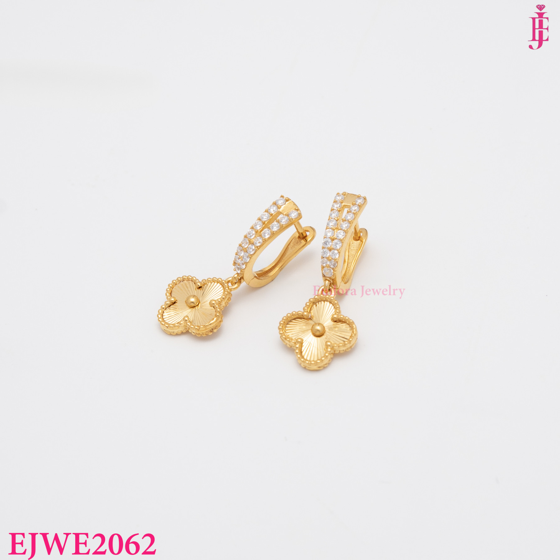 EJWE2062 Women's Clover Earrings - View 2