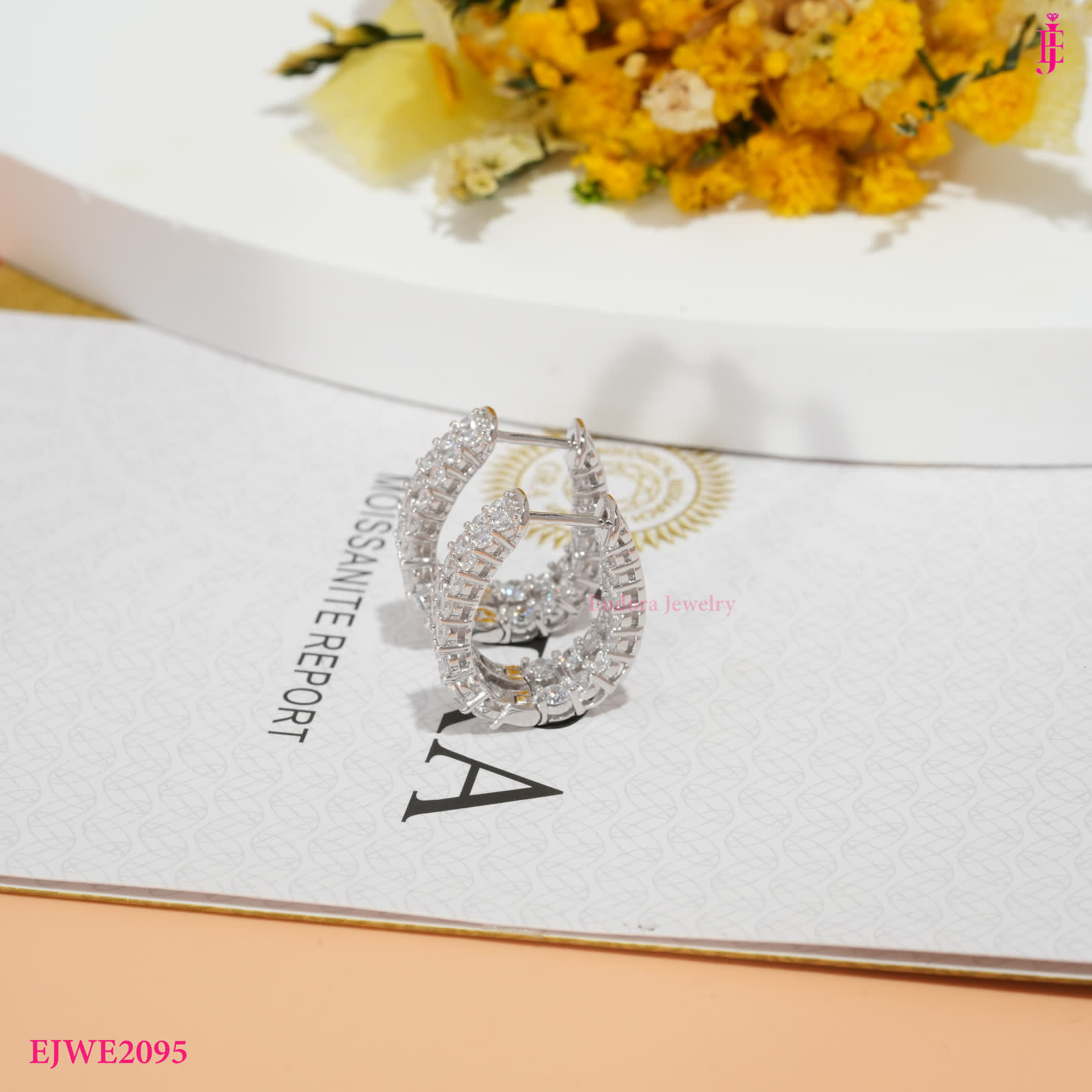 Multi-Row Hoop Earrings in Gold-Plated Sterling Silver - View 3