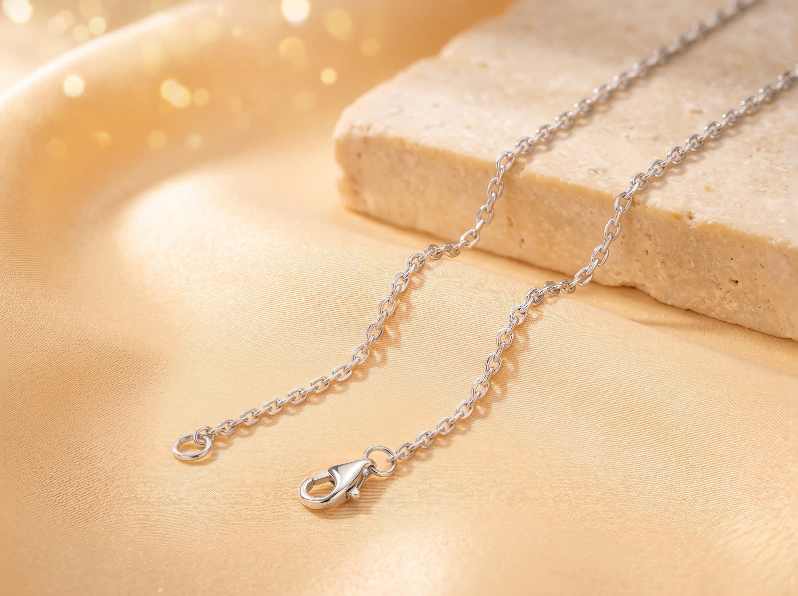 Round Moissanite Graduated Necklace in Sterling Silver - View 4