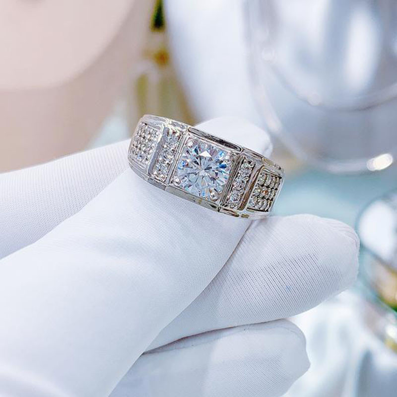 EJMR1104 Men's Diamond White Gold Promise Rings