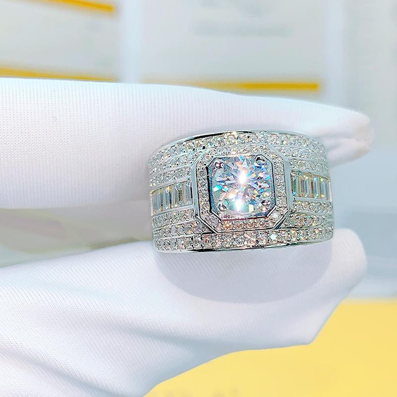 EJMR1109 Men's Diamond White Gold Promise Rings