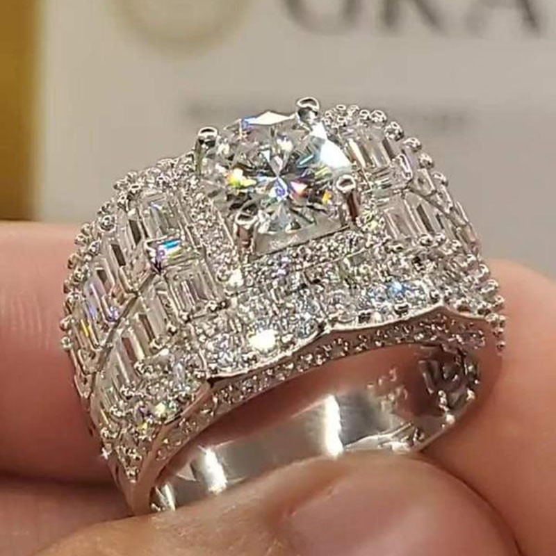 EJMR1112 Men's Diamond White Gold Promise Rings