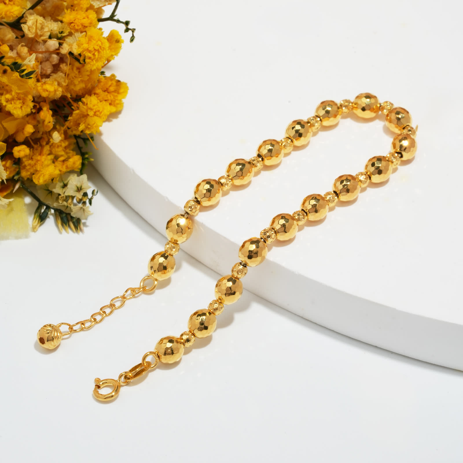 Beaded Bracelet in 24K Gold-Plated Sterling Silver - View 1