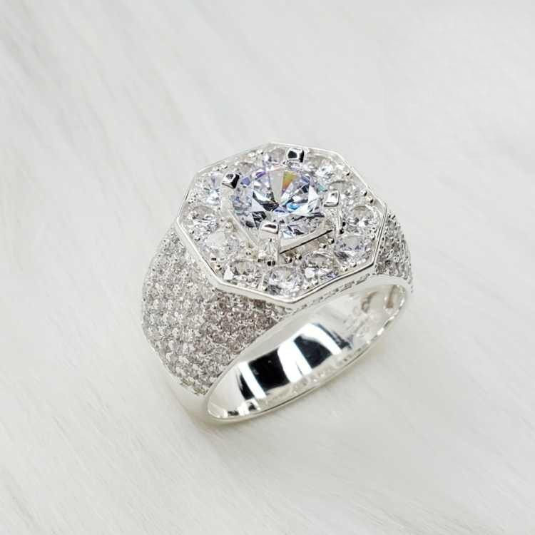 EJMR1085 Men's Diamond White Gold Promise Rings