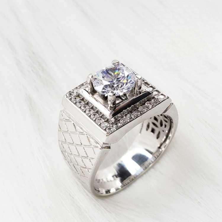 EJMR1087 Men's Diamond White Gold Promise Rings
