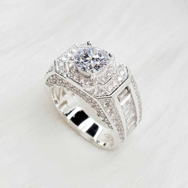 EJMR1088 Men's Diamond White Gold Promise Rings