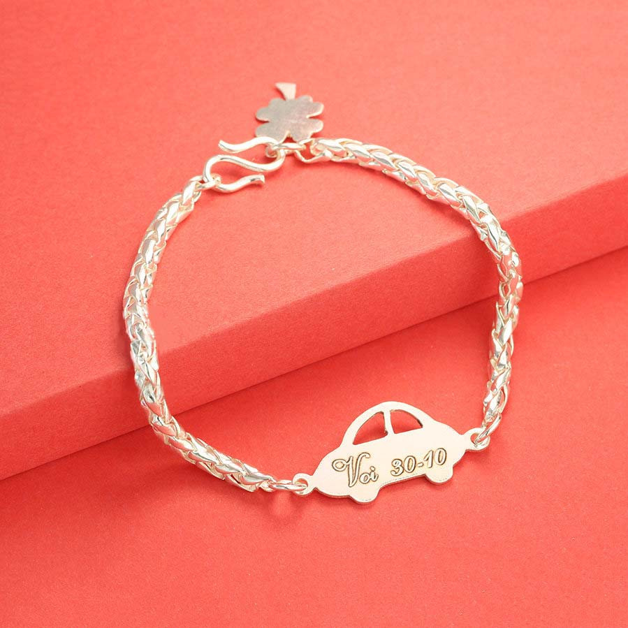 Silver bracelet for baby with name engraved upon request SBR1034
