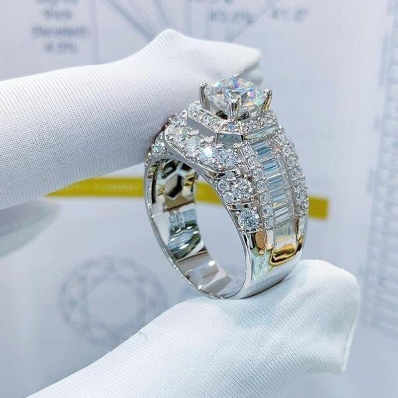 EJMR1072 Men's Diamond White Gold Promise Rings