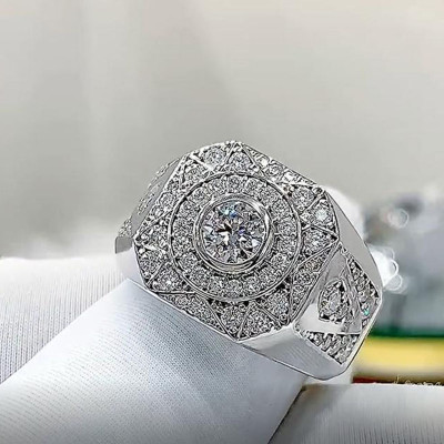 EJMR1207 Men's Diamond White Gold Promise Rings