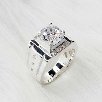 EJMR1082 Men's Diamond White Gold Promise Rings