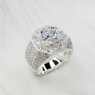 EJMR1085 Men's Diamond White Gold Promise Rings