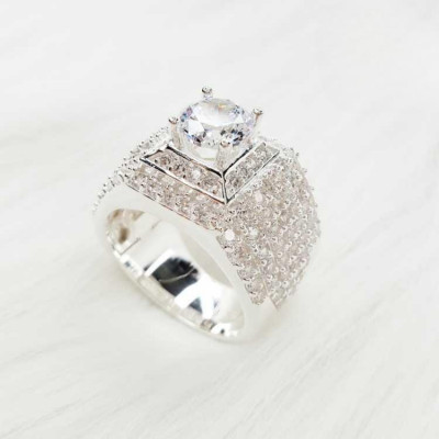 EJMR1092 Men's Diamond White Gold Promise Rings