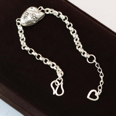Silver bracelet for babies shaped like a cute mouse SBR1014