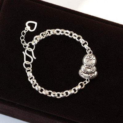 Cute snake-shaped silver bracelet for babies SBR1011