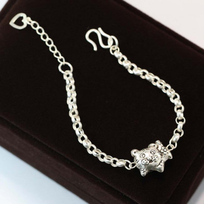 Silver baby bracelet with cute tiger shape SBR1020