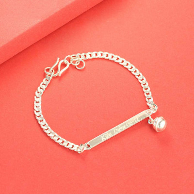 Silver bracelet for baby with name engraved upon request SBR1036