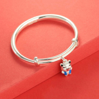 Silver bracelet for baby with name engraved upon request SBR1027