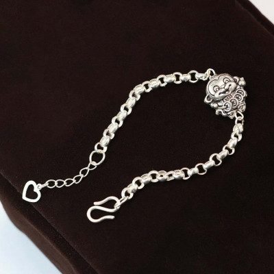 Silver baby bracelet shaped like a cute monkey SBR1016