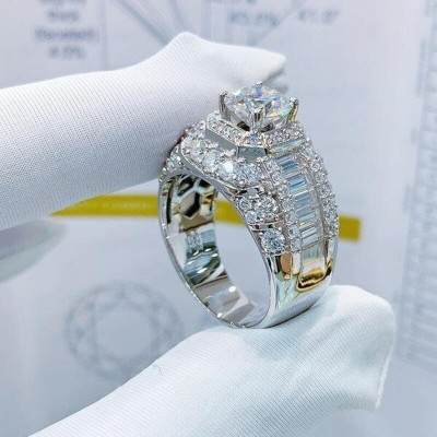 EJMR1072 Men's Diamond White Gold Promise Rings