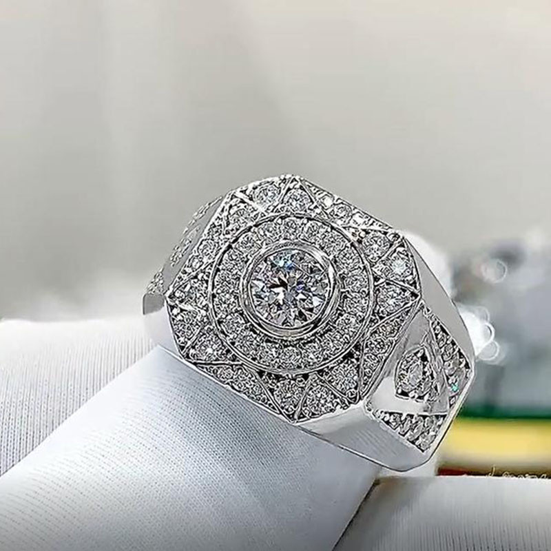EJMR1207 Men's Diamond White Gold Promise Rings