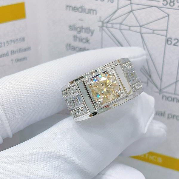 EJMR1099 Men's Diamond White Gold Promise Rings