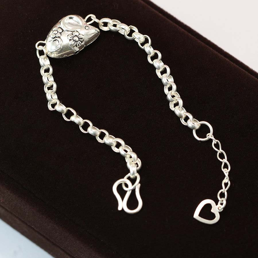 Silver bracelet for babies shaped like a cute mouse SBR1014