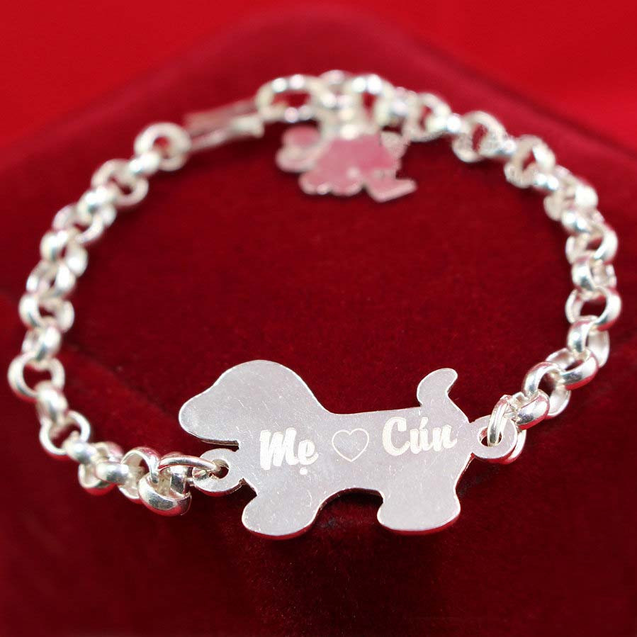 Babies' Bracelet Dog Symbol Free Engraving BB1007