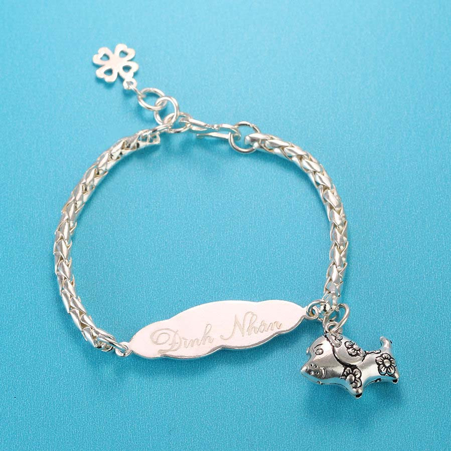 Babies' Bracelet Dog Symbol Free Engraving BB1022
