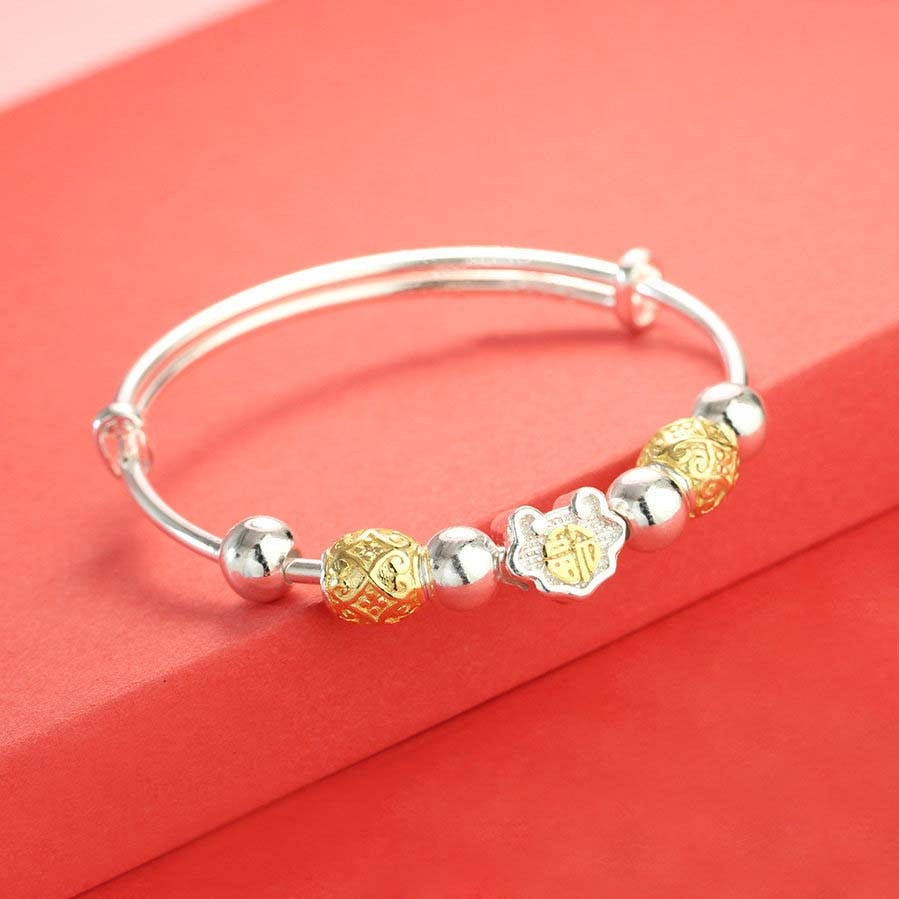 Silver bracelet for baby with name engraved upon request SBR1031