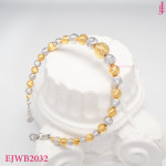 Two-Tone Bead Bracelet in Gold-Plated Sterling Silver - View 1