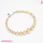 Two-Tone Bead Bracelet in Gold-Plated Sterling Silver - View 4