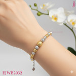 Two-Tone Bead Bracelet in Gold-Plated Sterling Silver - View 5
