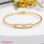 CZ Open Frame Bangle in Gold-Plated Sterling Silver - View 2