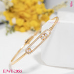CZ Open Frame Bangle in Gold-Plated Sterling Silver - View 4