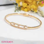 CZ Open Frame Bangle in Gold-Plated Sterling Silver - View 5