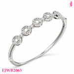 Silver-Tone Coin-Motif Bangle Bracelet - View 1