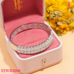 Silver-Tone Multi-Row Clear Stone Bangle Bracelet - View 6