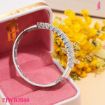 Silver-Tone Multi-Row Clear Stone Bangle Bracelet - View 7