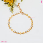 Round CZ Bezel Disc Bracelet in Gold-Plated Sterling Silver - View 2
