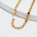 Round CZ Bezel Disc Bracelet in Gold-Plated Sterling Silver - View 4