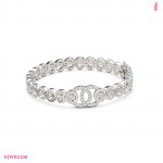 CZ Interlocking Circle Link Bracelet in Sterling Silver - View 1