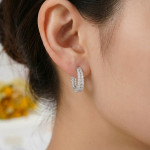 Multi-Row Hoop Earrings in Gold-Plated Sterling Silver - View 5