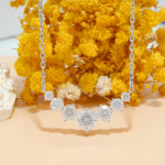 Round Moissanite Graduated Necklace in Sterling Silver - View 9