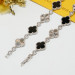 Clover and Sunburst Station Bracelet in Platinum-Plated Sterling Silver - View 2